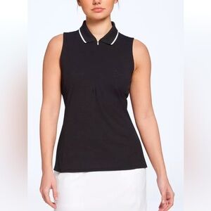 CALIA Women's Golf On Par Sleeveless Polo, Size L, Black. New w/o tags